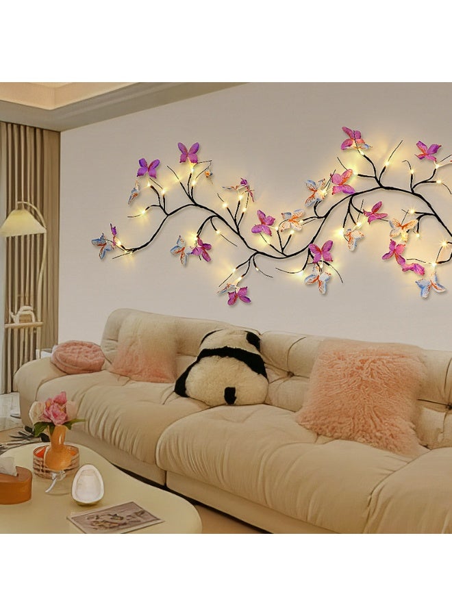 Nariele LED Bendable Shaped Rattan Butterfly Flower Leaf Indoor Wall Decoration Romantic Ambient Light - Image 2